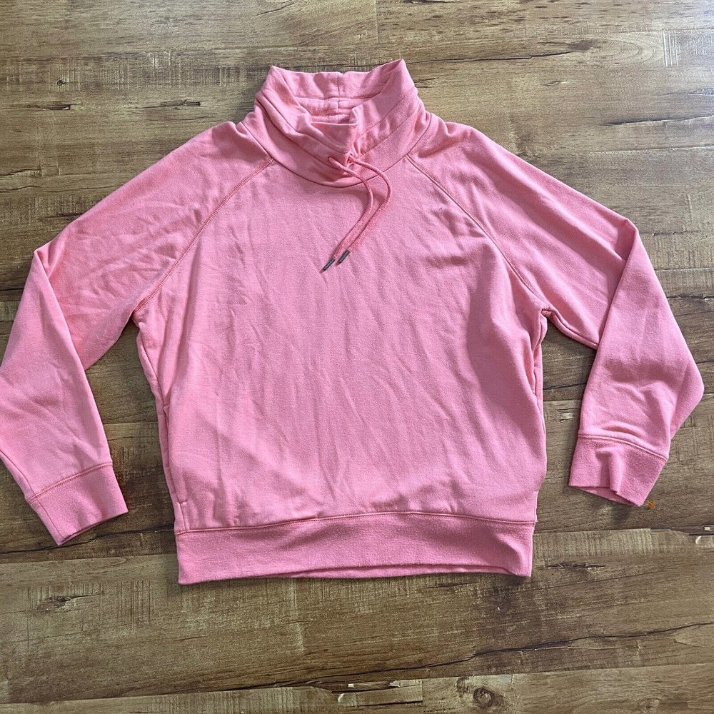 J. Crew Cloud Fleece Funnel Neck Sweatshirt Hoodie Tropical Coral Size Medium M